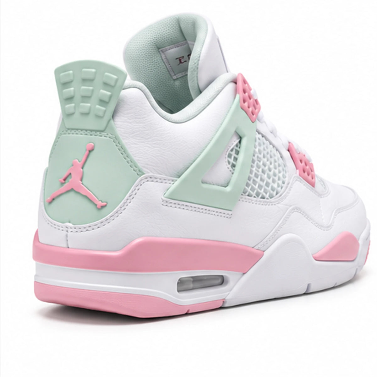 Tenis 1026-027 blanco verde menta y rosado, vista posterior