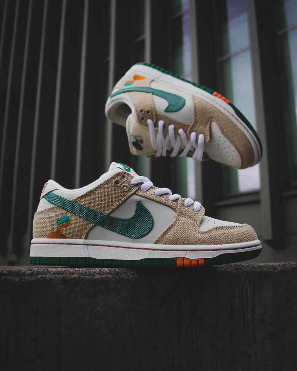 Tenis NIKE para hombre en tonos beige x verde