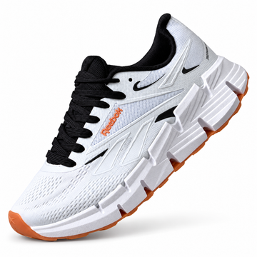 1026-H118 REEBOK BLANCO X NEGRO X CARAMELO — vista individual evidenciada en JU-O003, fondo blanco