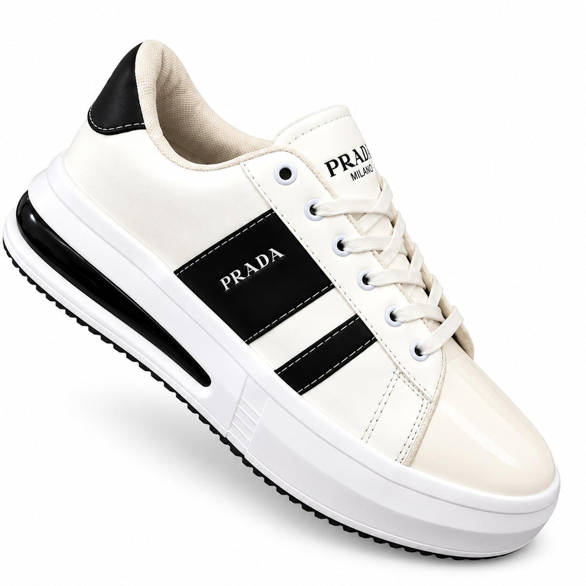 Tenis 1026-H122 — PRADA — BLANCO X NEGRO — vista 1