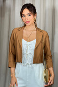 Blazer 1190002 elaborado en tela de poliéster con spandex dyaboo color cafe