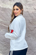Blazer DF16025 estampado corazones para mujer dyaboo blanco 00