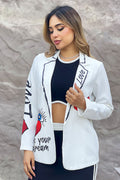 Blazer DF16025 estampado corazones para mujer dyaboo blanco 02