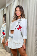 Blazer DF16025 estampado corazones para mujer dyaboo blanco 02