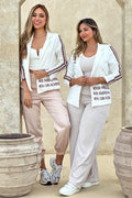 Blazer Estampado con letras para mujer dyaboo crudo DF16018