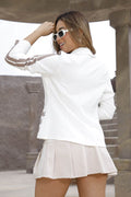 Blazer Estampado manga larga DF16018 elaborado en poliester para mujer dyaboo blanco  3