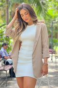 Blazer Manga 3/4 5190007 en color beige para mujer dyaboo