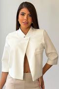 Blazer Manga 3/4 DF16035 para mujer dyaboo crudo/blanco