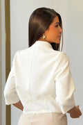 Blazer Manga 3/4 DF16035 para mujer dyaboo crudo/blanco