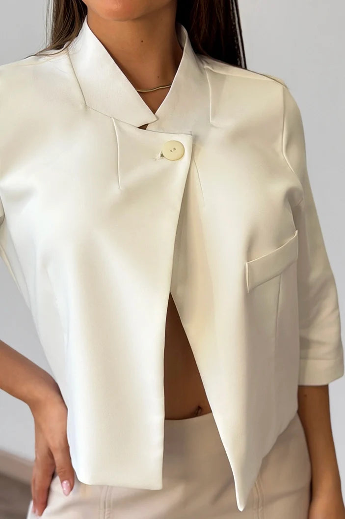 Blazer Manga 3/4 DF16035 para mujer dyaboo crudo/blanco