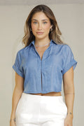Blusa Camisera Para Mujer Dyaboo Indigo Azul DF21221