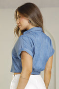 Blusa Camisera Para Mujer Dyaboo Indigo Azul DF21221