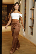Blusa Corta DF01885 para mujer con detalle decorativo dyaboo