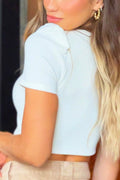 Blusa Corta DF01958 para mujer dyaboo crudo/blanco