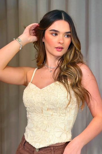 Blusa Corta DF01B47 Para mujer dyaboo panacota