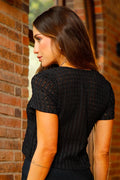 Blusa Corta Manga Corta DF01960 para mujer dyaboo negro