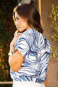 Blusa Corta Manga Corta DF01988 para mujer dyaboo navy