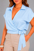 Blusa Corta Manga Corta Plus DP01031 para mujer Blusa Corta Manga Corta Plus DP01031 para mujer dyaboo azul