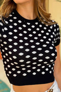 Blusa Corta Manga Corta TF01A60 para mujer dyaboo negro