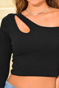 Blusa Corta Manga Larga DF01955 para mujer dyaboo negro