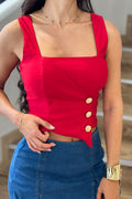Blusa Corta Sisa DF01945 para mujer dyaboo  rojo