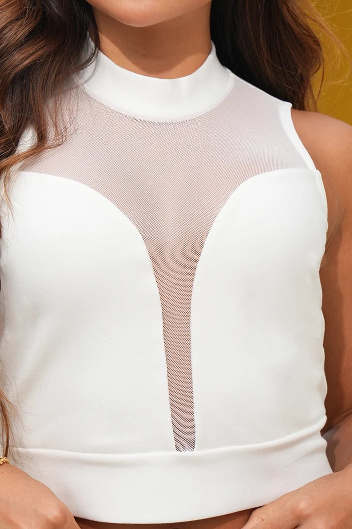 Blusa Corta Sisa DF01A52 para mujer dyaboo crudo/blanco