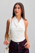 Blusa Corta Sisa DF01C18 para mujer dyaboo crudo/blanco