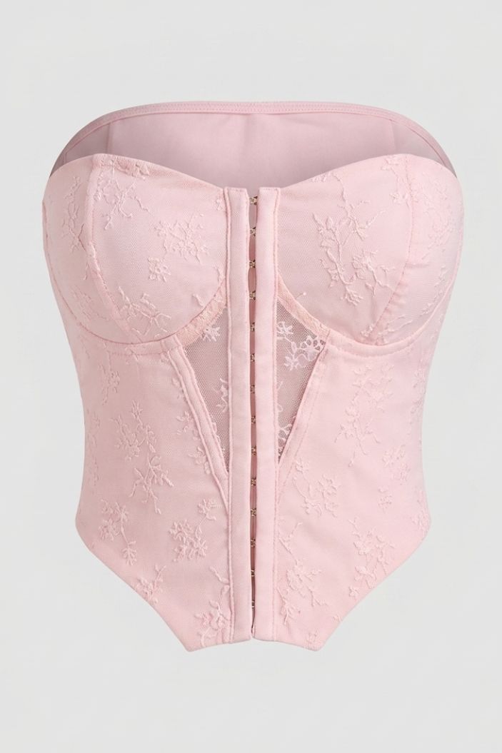 Blusa Corta Strapless DF01B13 para mujer dyaboo Rosado