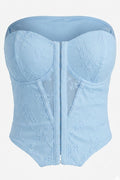 Blusa Corta Strapless DF01B13 para mujer dyaboo azul