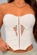 Blusa Corta Strapless DF01B13 para mujer dyaboo crudo