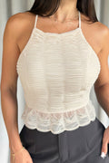 Blusa Corta Tiras DF01A23 para mujer dyaboo crudo/blanco