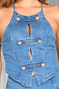 Blusa Corta Tiras DF01C27 para mujer dyaboo indigo