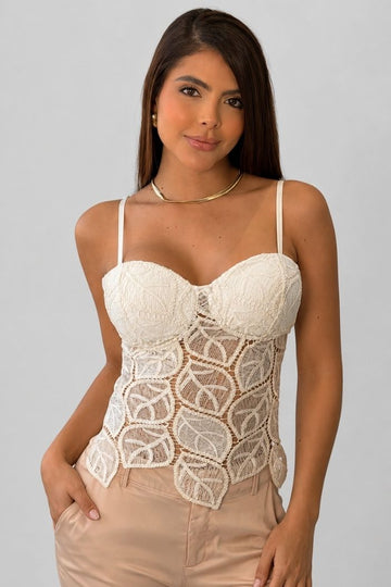 Blusa Corta Tiras DF01C28 para mujer dyaboo crudo/blanco