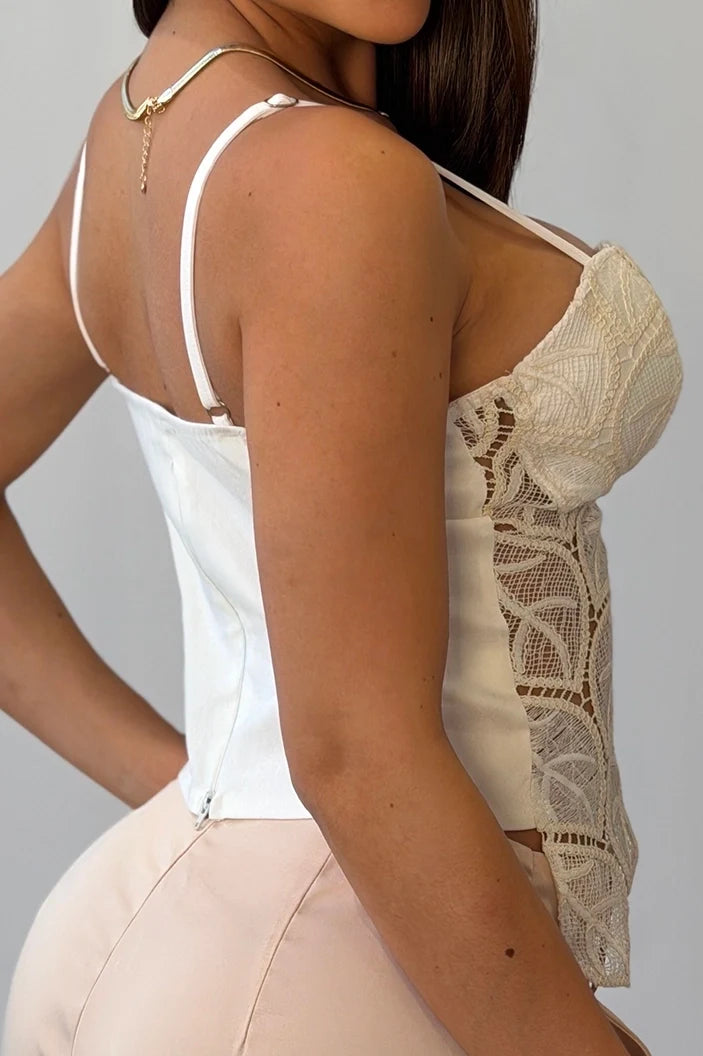 Blusa Corta Tiras DF01C28 para mujer dyaboo crudo/blanco