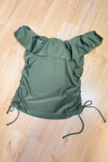 Blusa Cuello bandeja para mujer dyaboo DF02209 verde 