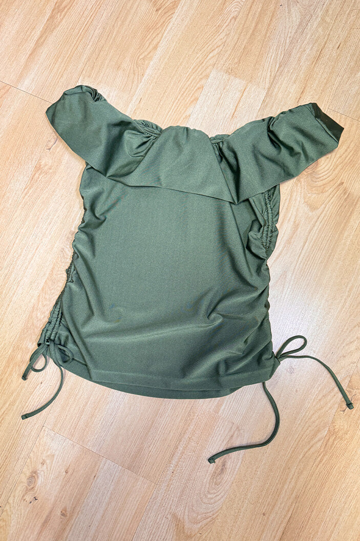 Blusa Cuello bandeja para mujer dyaboo DF02209 verde 
