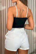 Blusa DF01442  cuello halter  silueta ajustada para mujer elaborada en tela rib. dyaboo negro 1