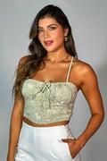 Blusa DF01509 con estampado grabado para mujer dyaboo verde 1