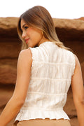 Blusa DF01840 con moños para mujer dyaboo beige