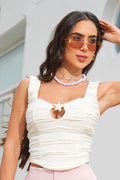 Blusa DF01A83 para mujer dyaboo crudo/blanco