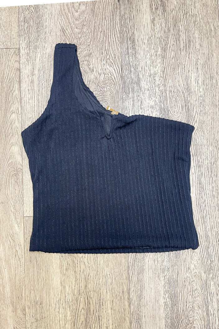 Blusa DF02267 tipo picapiedra para mujer elaborada en spandex dyaboo negro