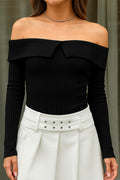 Blusa DF02317 cuello bandeja, para mujer, elaborada en spandex dyaboo color negro 5