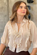 Blusa DF02337 para mujer dyaboo beige