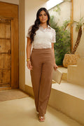 Blusa DF02366 para mujer con diseño floral y transparencias sutiles dyaboo color beige 3