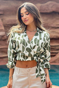 Blusa DF02369 para mujer tipo wrap con escote en 