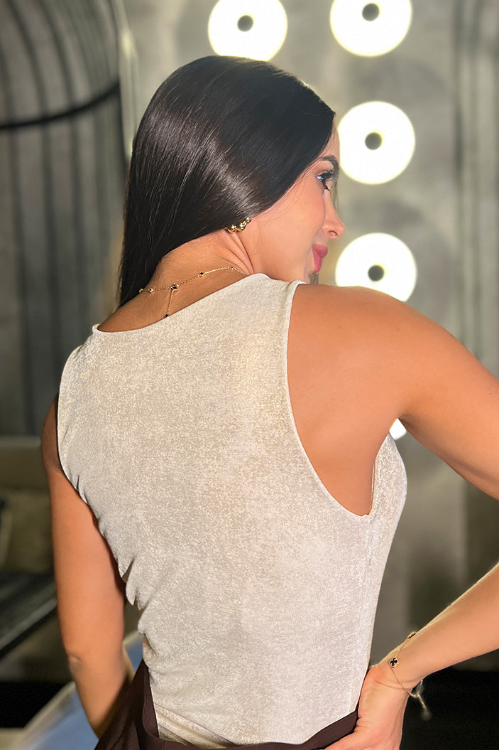Blusa DF02447 para mujer dyaboo beige