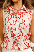 Blusa DF21298 sin mangas presenta un diseño fresco y moderno dyaboo color rojo 2