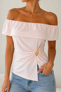 Blusa Larga Bandeja DF02723 para mujer dyaboo rosado