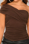 Blusa Larga DF02769 para  mujer dyaboo cafe