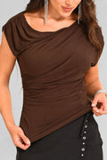 Blusa Larga DF02772 Para mujer dyaboo cafe